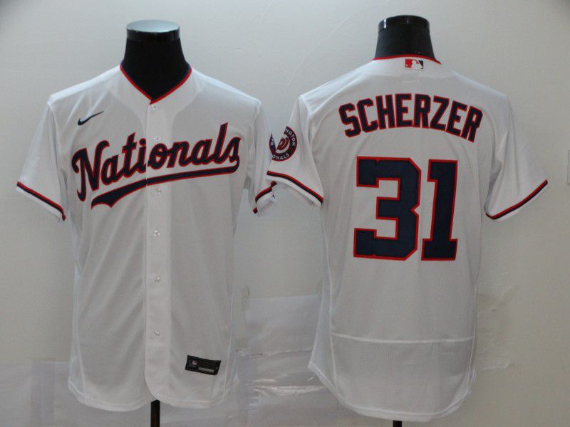 Men Washington Nationals #31 Scherzer White Nike Elite MLB Jerseys->boston red sox->MLB Jersey